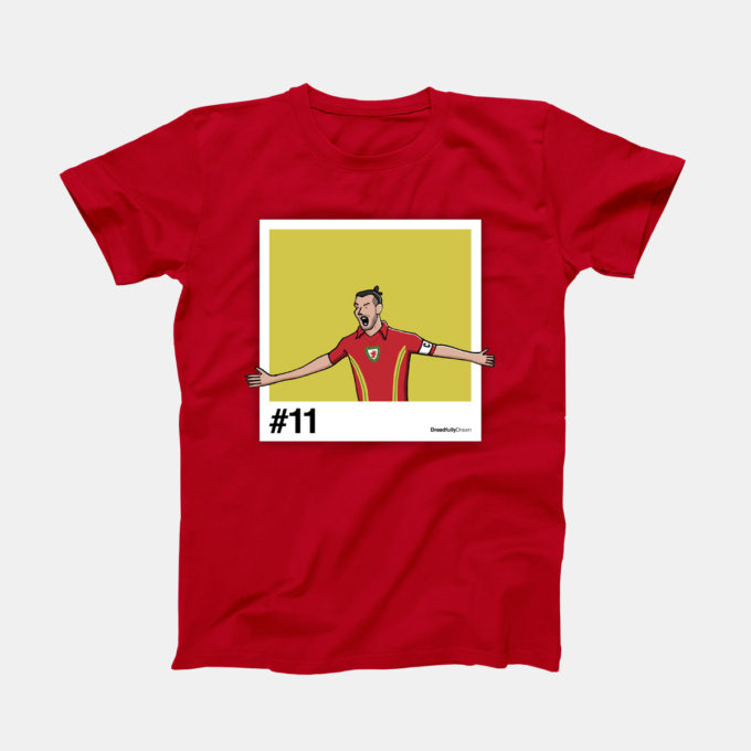 Gareth Bale Red DreadfullyDrawn T-shirt
